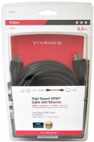 Кабель цифровой аудио-видео Vivanco HDMI папа/HDMI папа, 10.2 ГБит/с 5м